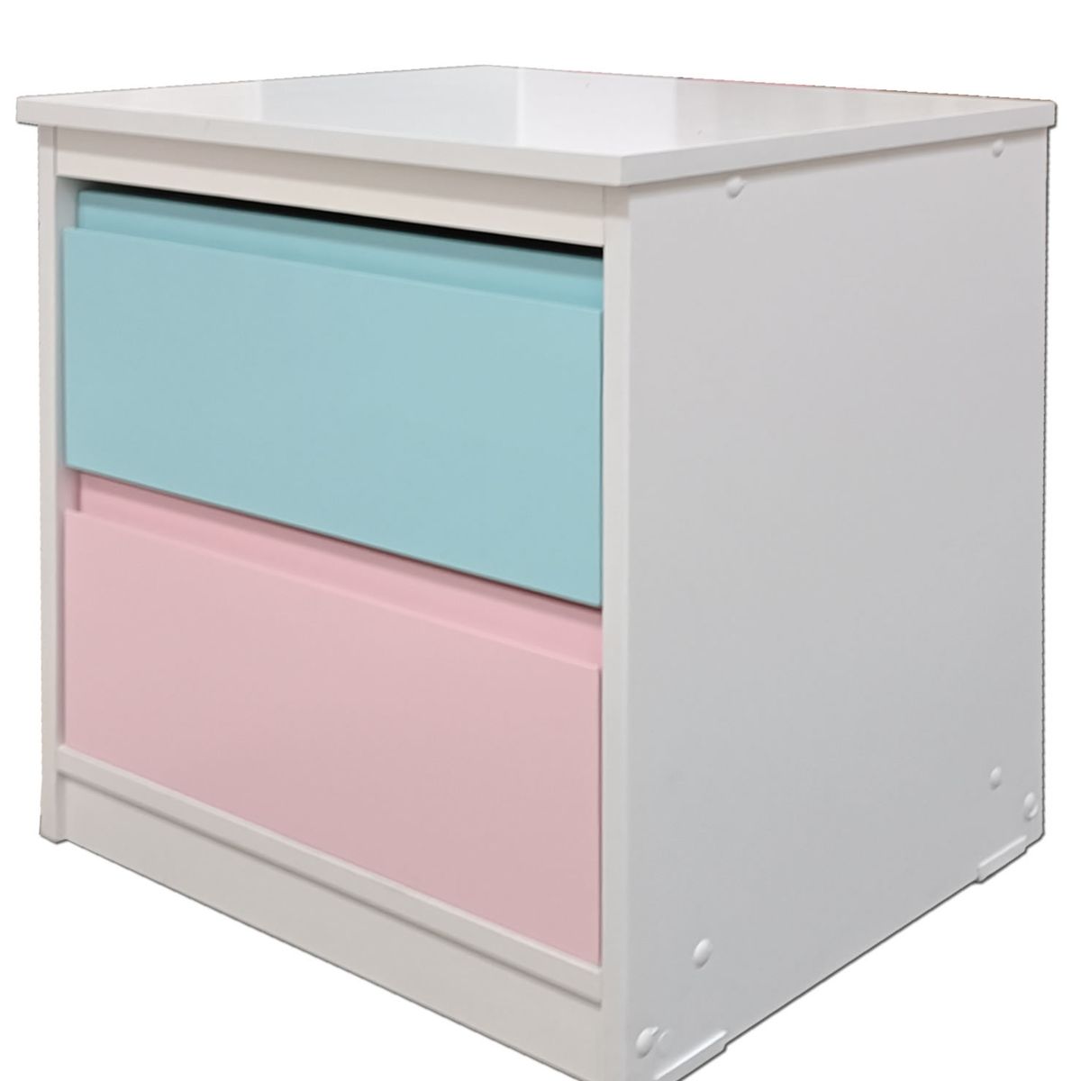 DECORACION CREATIVA - Velador 2 C Celeste Rosa Pastel Minimal