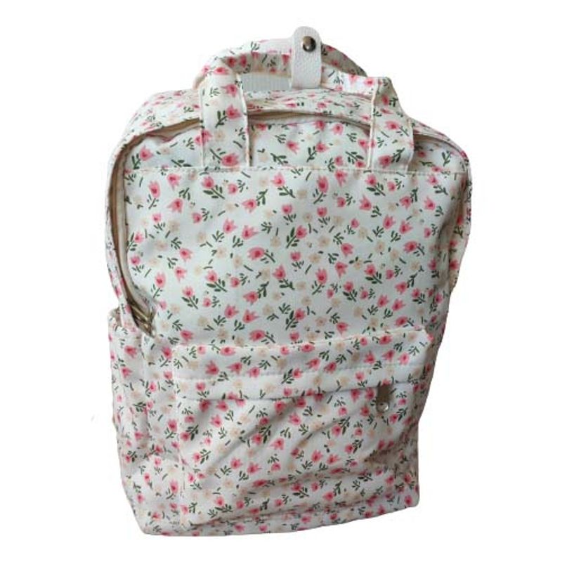ALFA - Mochila Blanca con Flores