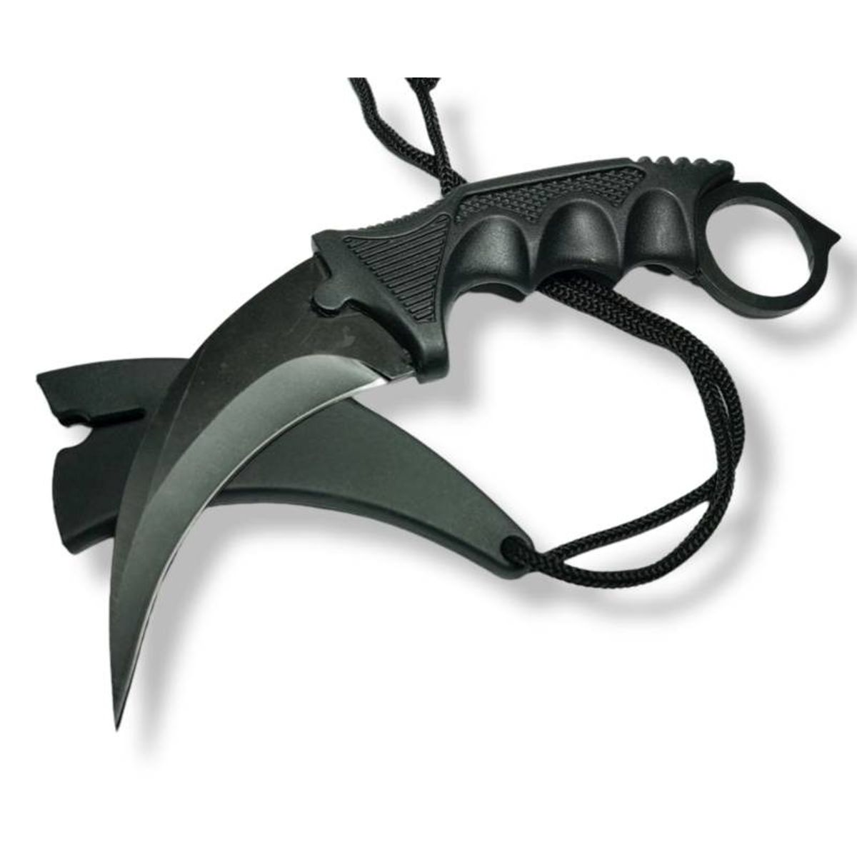 GENERICO - Cuchillo karambit negro Mango engomado