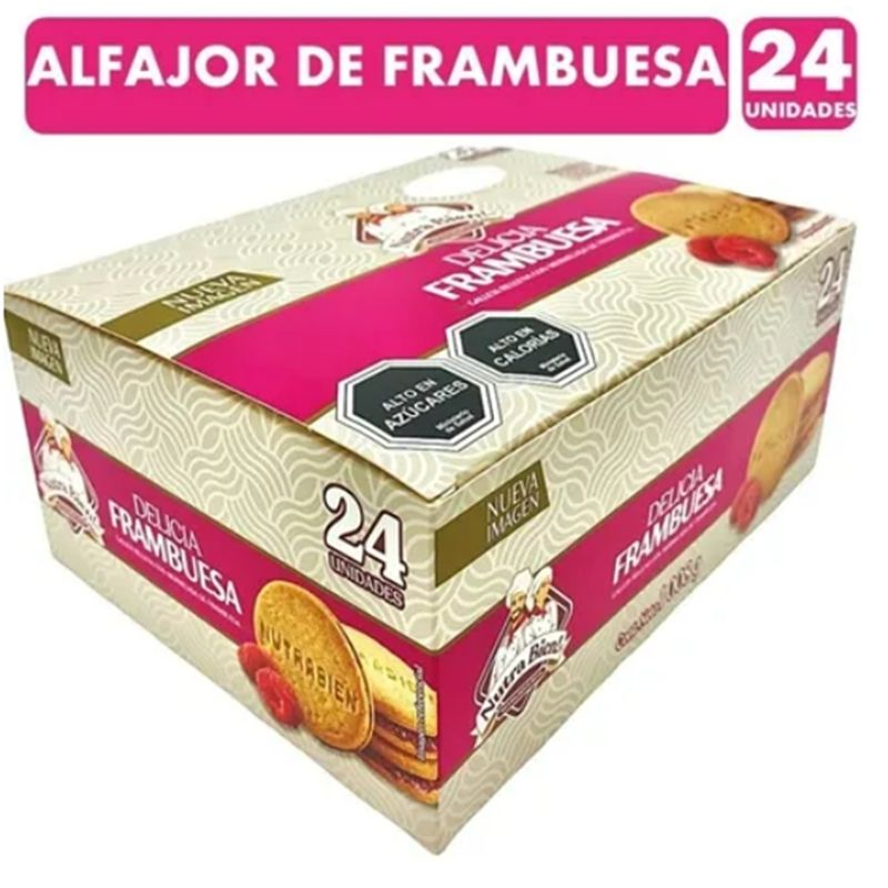NUTRA BIEN - Alfajor Delicia Frambuesa Nutra Bien (Caja Con 24 Unidades)