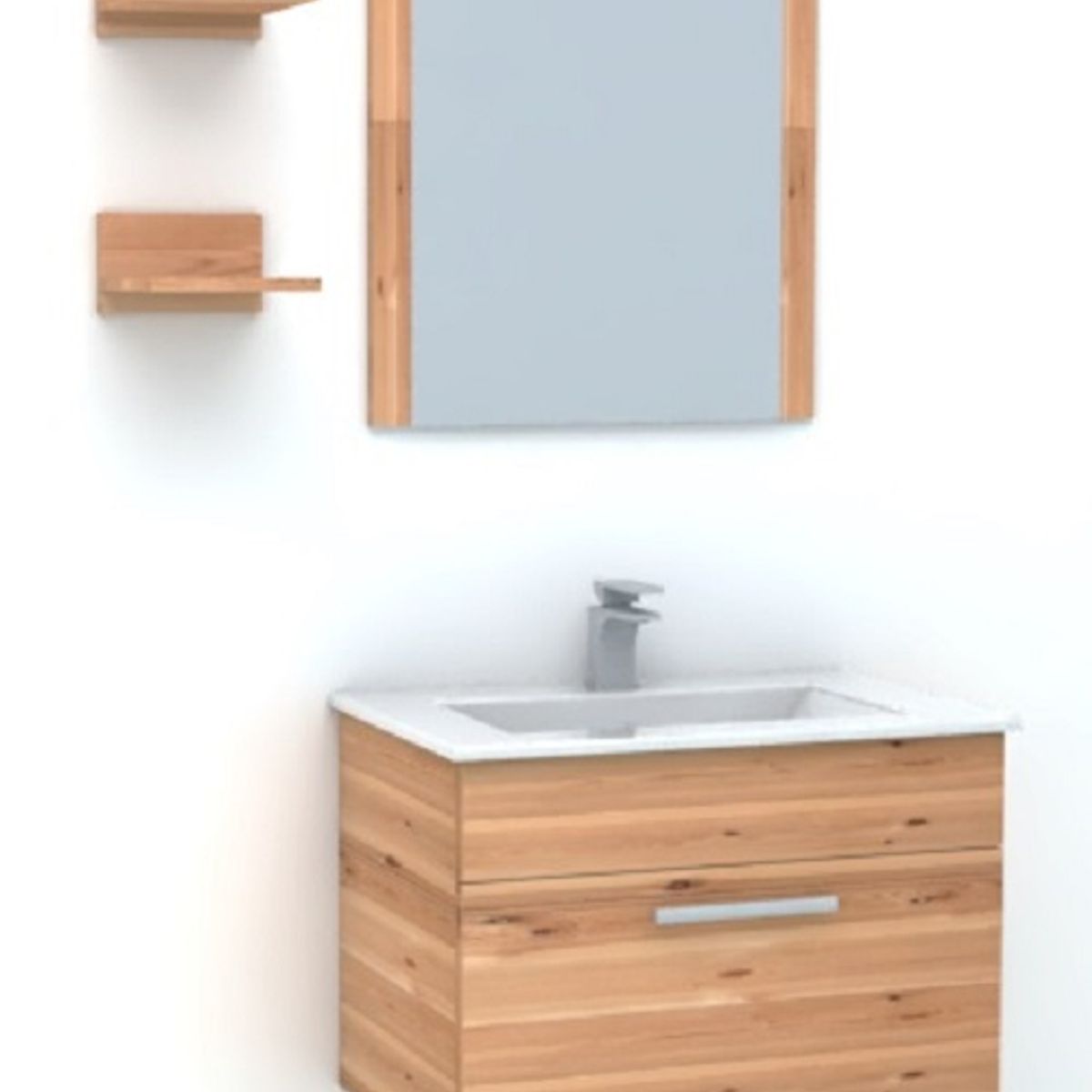 TEBISA - Mueble baño con vanitorio griferia y accesorios Color barquillo