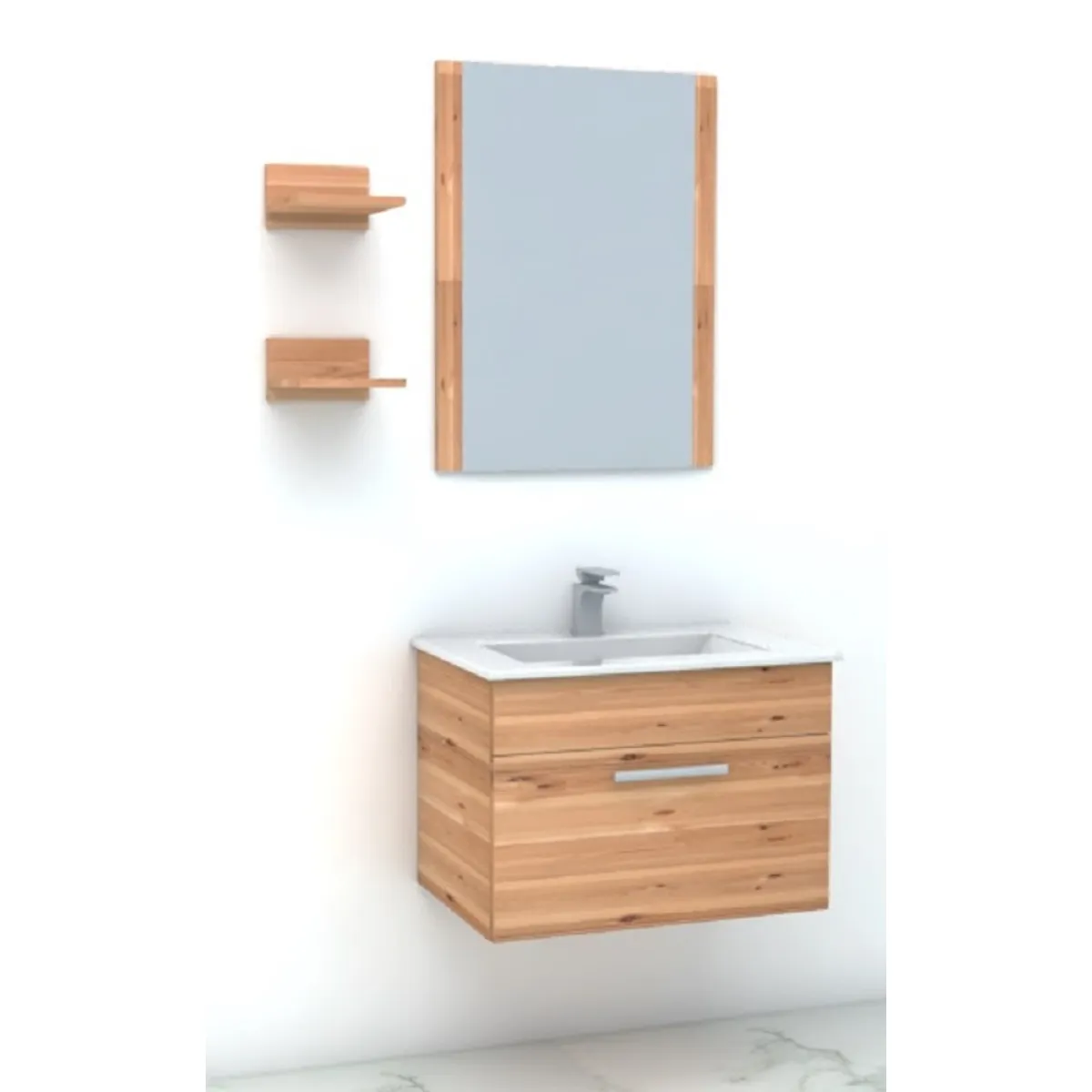 TEBISA - Mueble baño con vanitorio griferia y accesorios Color barquillo
