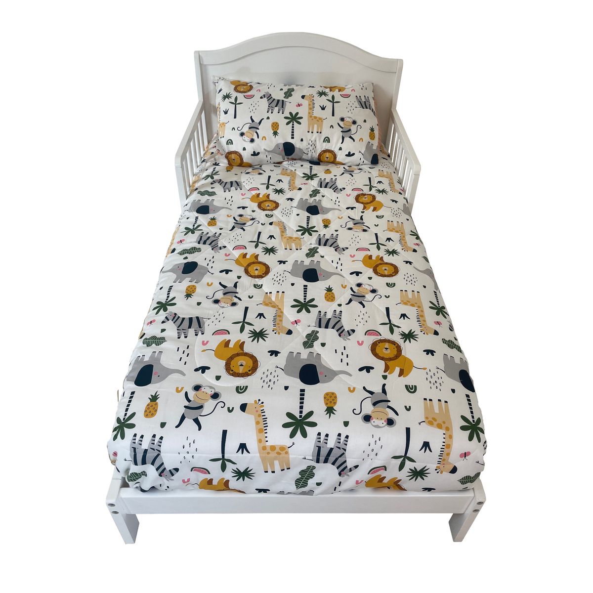 PELLITOS - SET ROPA PARA CAMA DE TRANSICIÓN ANIMALS 100% ALGODON DE 4 PIEZAS