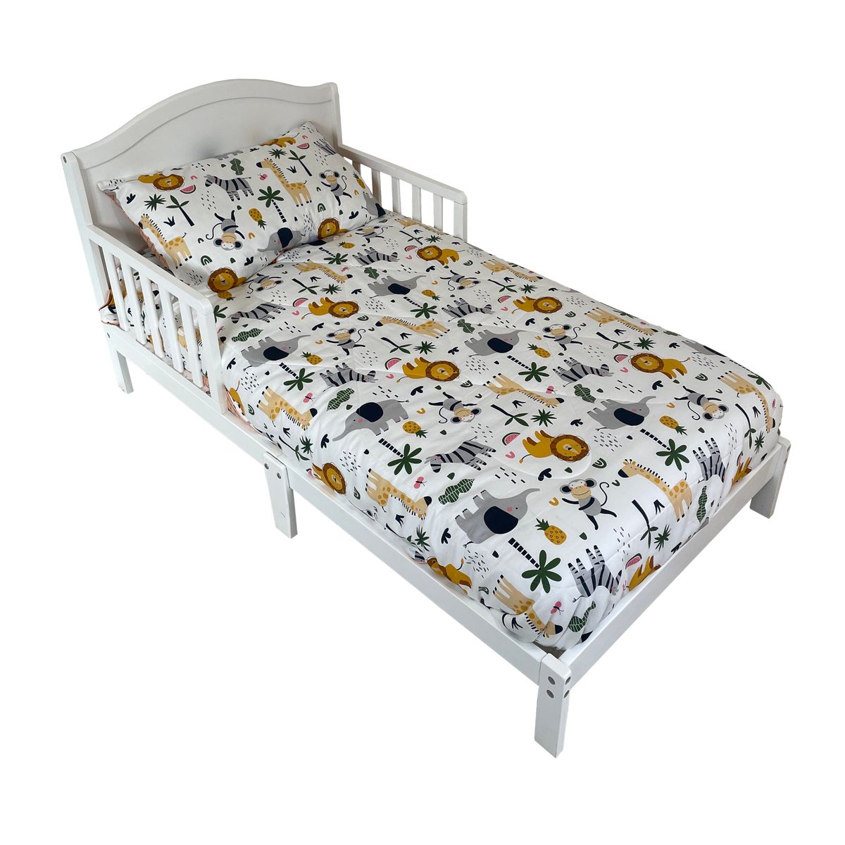 PELLITOS - SET ROPA PARA CAMA DE TRANSICIÓN ANIMALS 100% ALGODON DE 4 PIEZAS