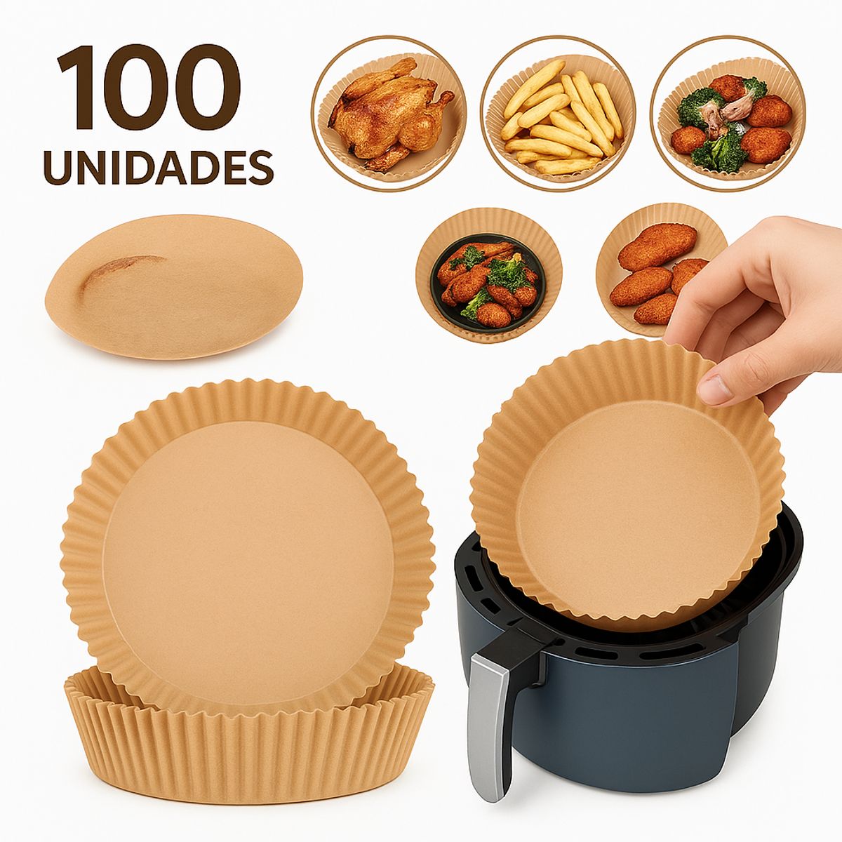 GENERICO - X100 Papel Desechables Antiadherente Freidora Y Horno