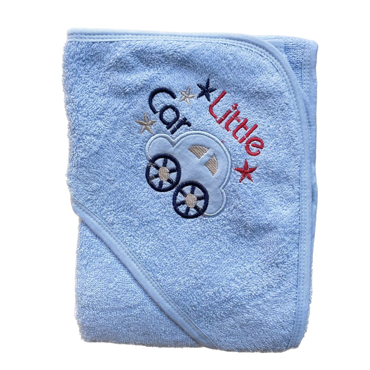 PELLITOS - TOALLA BEBÉ CELESTE AUTO 100 ALGODON PAKISTANI 80X80
