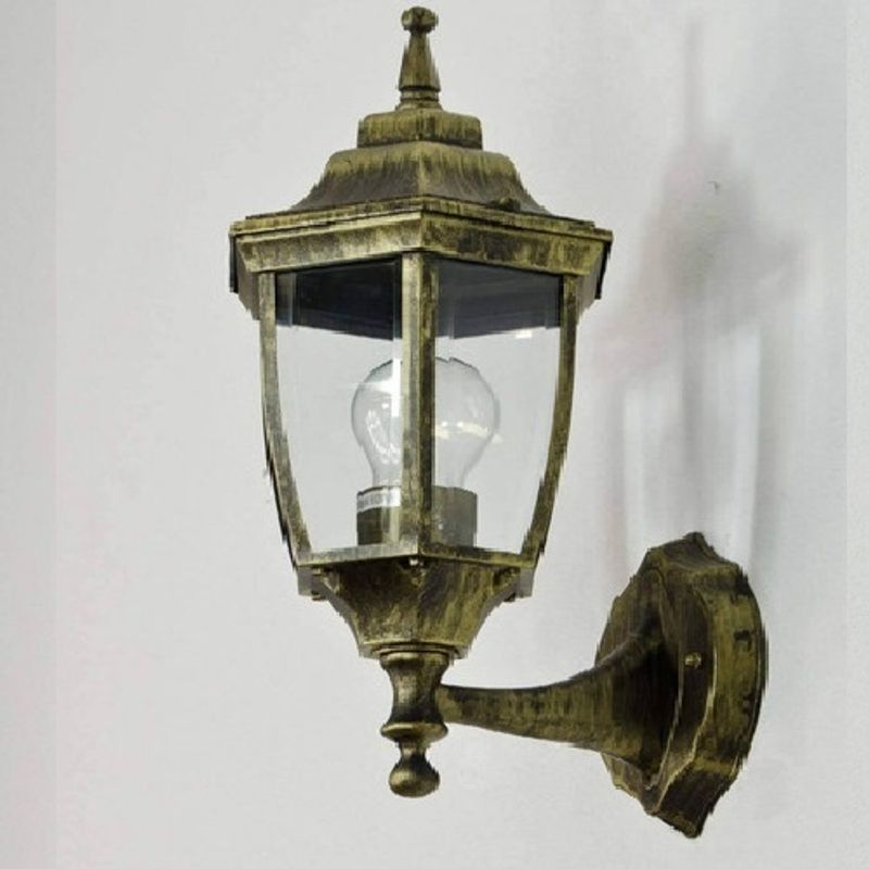 GENERICO - Farol Aplique De Pared Estilo Clasico Exterior Marron 30cm