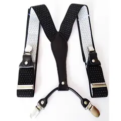 LUCIA CORBATAS - Suspensor hombre negro puntos blancos Luciacorbatas