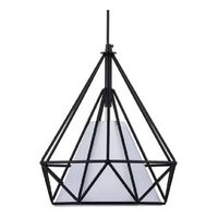 Lampara Colgante De Hierro Forma Diamante 25cm Negra