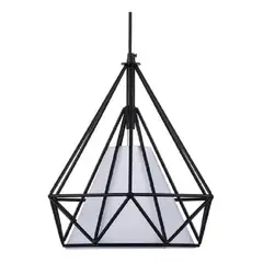 GENERICO - Lampara Colgante De Hierro Forma Diamante 25cm Negra