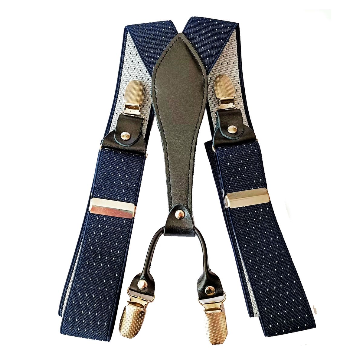 LUCIA CORBATAS - Suspensor hombre azul puntos blancos Luciacorbatas