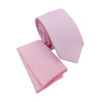 Corbata algodon rosado blush con pañuelo Luciacorbatas