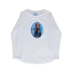 DISNEY - Polera Manga Larga Niña Frozen Princess Blanco
