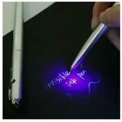 GENERICO - BOLÍGRAFO DE TINTA INVISIBLE CON LUZ ULTRAVIOLETA AI12