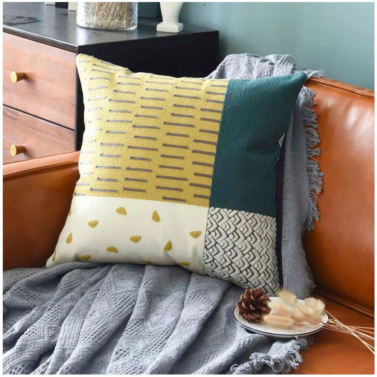 GENERICO - Pack de Fundas de Cojin Bordado 45x45