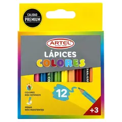ARTEL - Estuche 12 Lápices de Colores Cortos