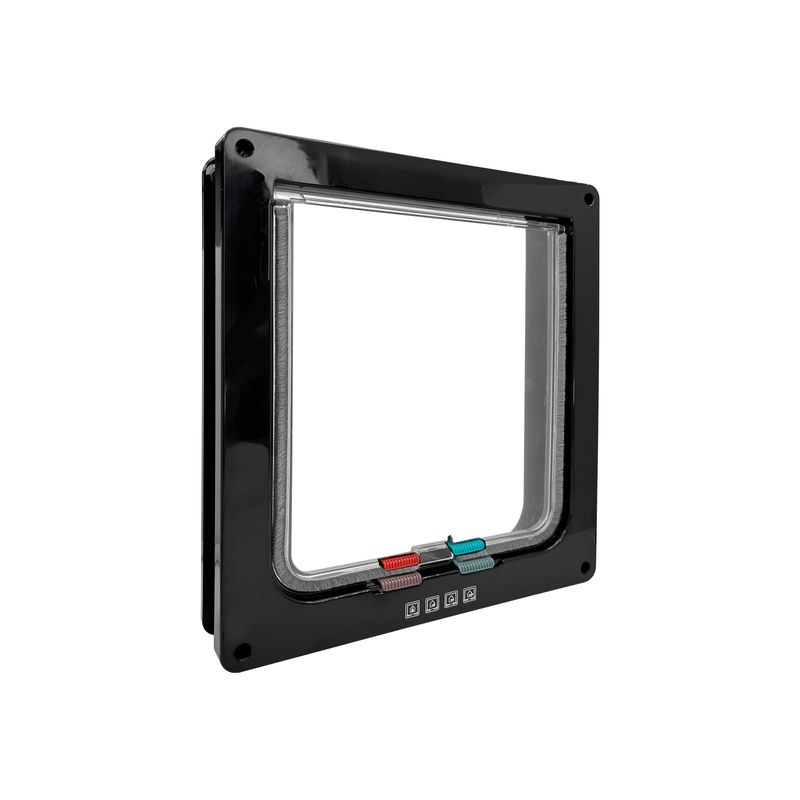 GENERICO - Puerta Abatible Para Mascotas Color Negro 28 x 25 cm