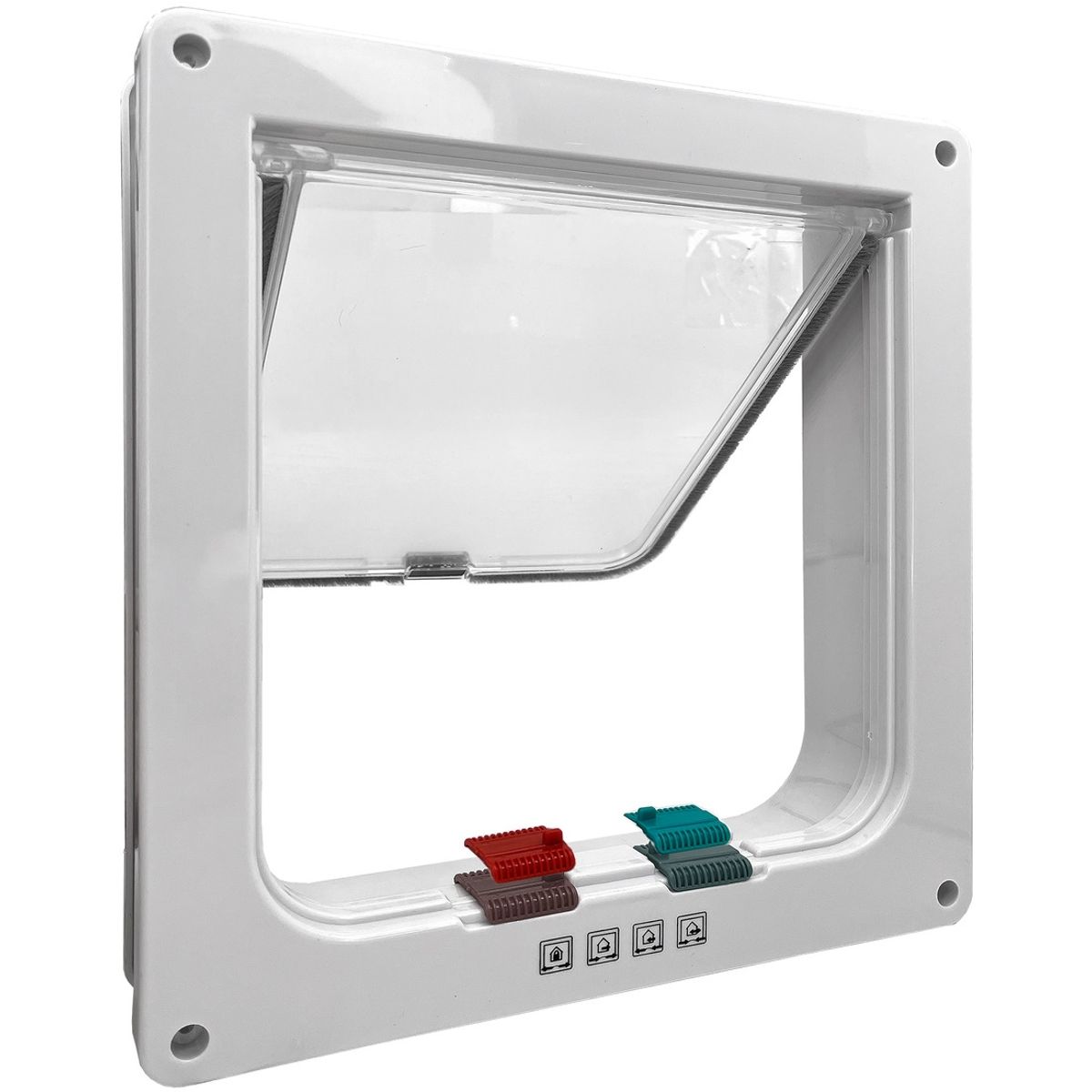 GENERICO - Puerta Abatible Para Mascotas Color Blanco 25 x 23,5 cm