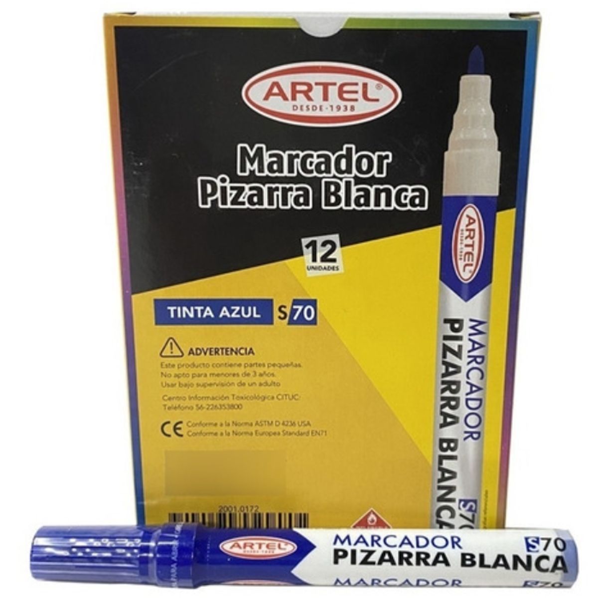 ARTEL - Caja Marcadores de pizarra color AZUL Artel