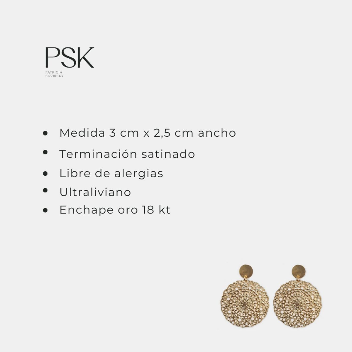 PSK JOYAS - Aro Mujer Enchape Oro 18kt Pskjoyas Mandala Lorenza
