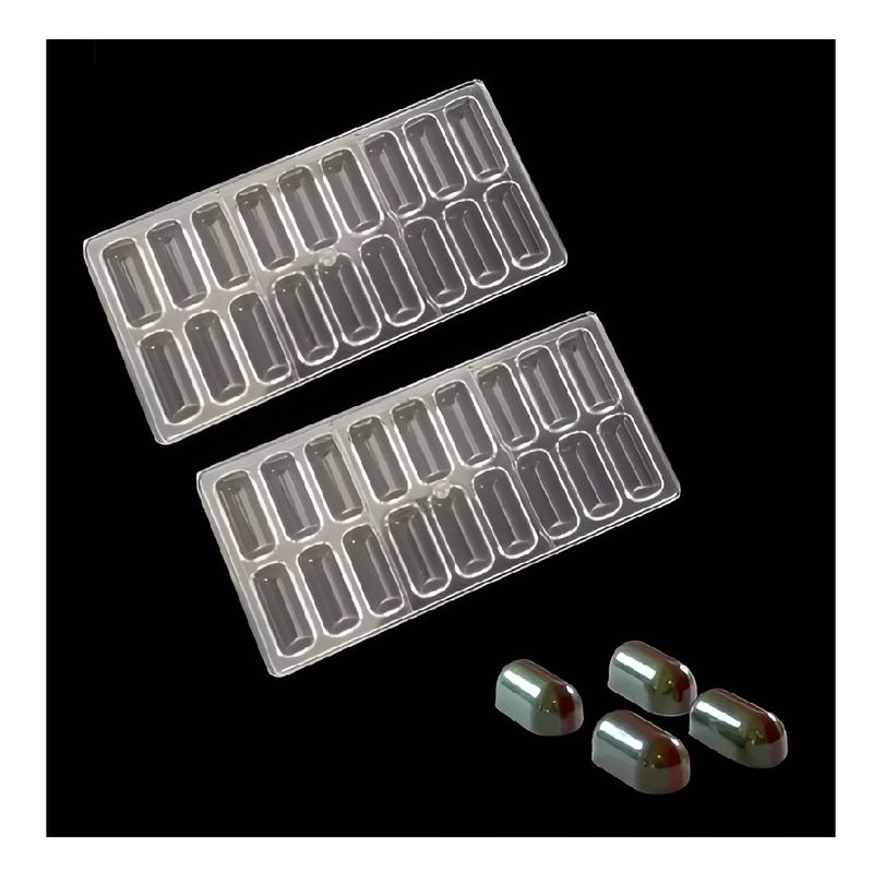 GENERICO - Pack 2 Moldes Chocolate Capsula Moldes De Chocolate Capsulas