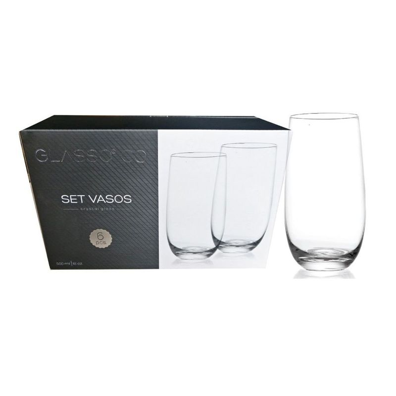 GLASSO - Set de 6 Vasos de Cristal Glasso 500 ml GLASSO