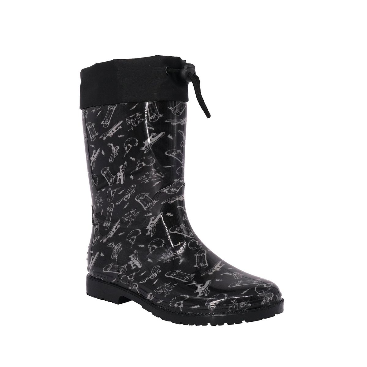 BAMBOO - Bota de Agua con Polar Niño Negro Skoll Bamboo