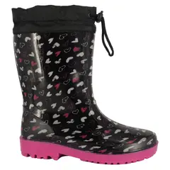 BAMBOO - Bota de Agua con Polar Niña Negro Surtur