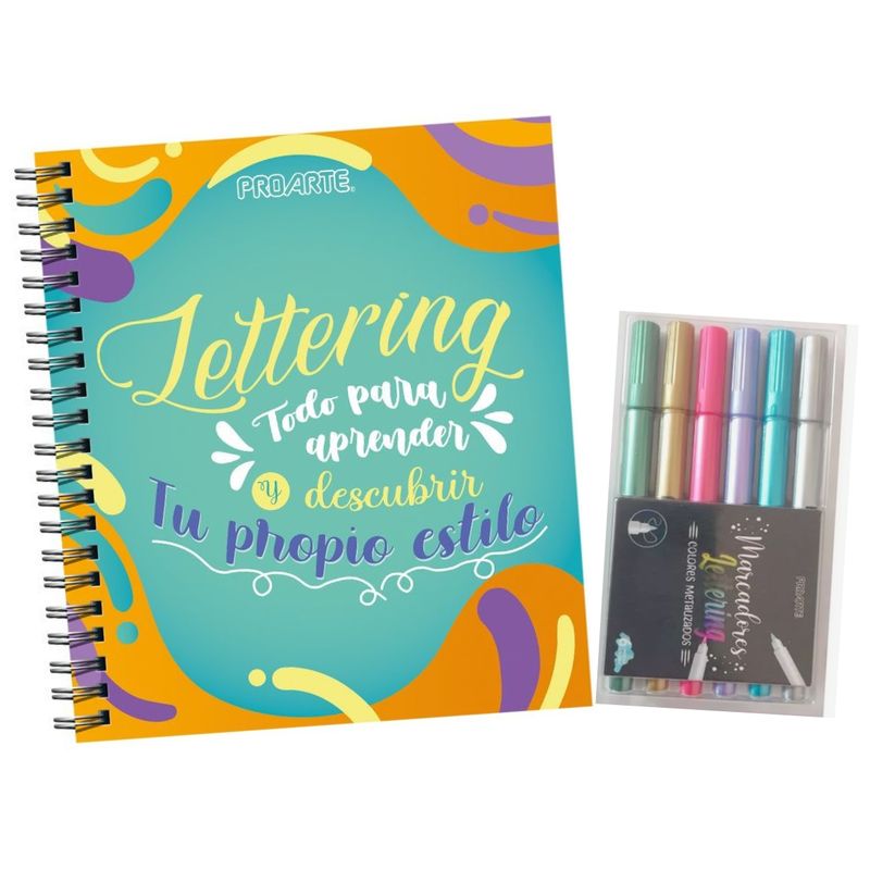 PROARTE - Pack Lettering cuaderno y marcadores Proarte