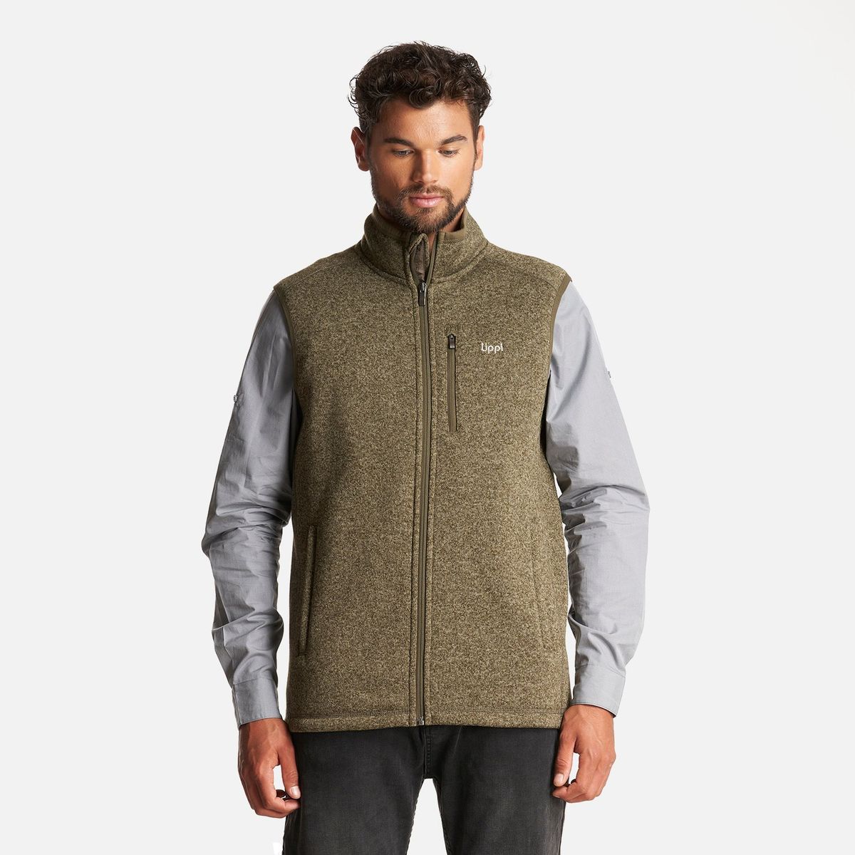 LIPPI - Chaqueta Hombre Coronado Therm-Pro Vest Melange Verde Oscuro Lippi