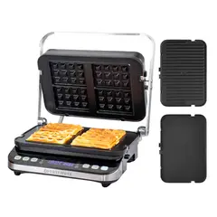 EASYWAYS - Plancha - parrilla, Waffles, Sandwich , Panini Let's Grill 3 en 1