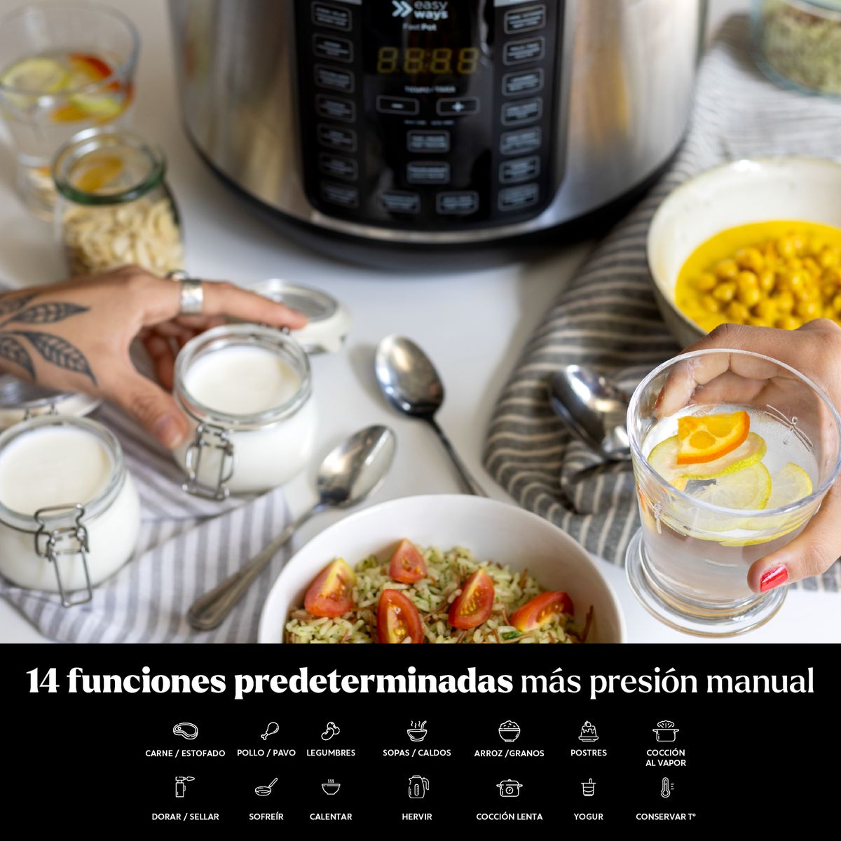 EASYWAYS - Olla de Coccion Fast Pot 7.6 L Ceramic+ EasyWays