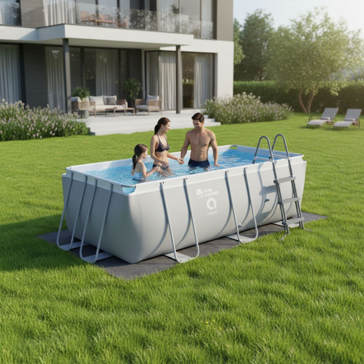 AVENLI - Piscina Estructural Rectangular Avenli 4x2.07x1.22 cm 8 m3 con Bomba y escalera