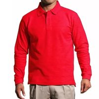 Polera Manga Larga Pique Roja Para Hombre