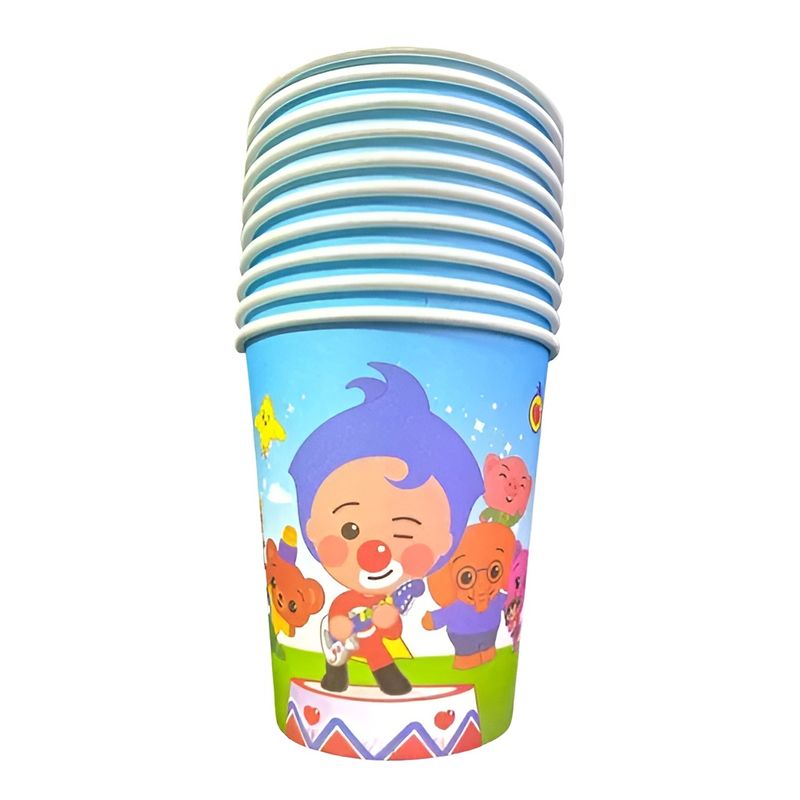 GENERICO - 10 Vasos Cumpleaños Vasos Desechable Cumpleaños Plim Plim