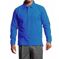 Polera Manga Larga Pique Azulina Para Hombre