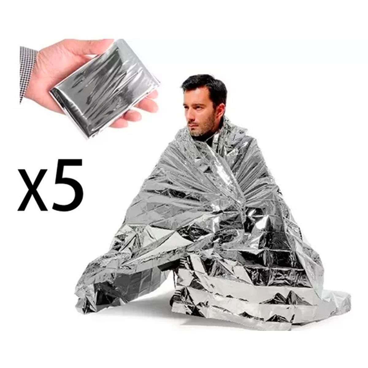 ESHOPANGIE - Pack 5 Manta Térmica De Emergencia Camping 160*210