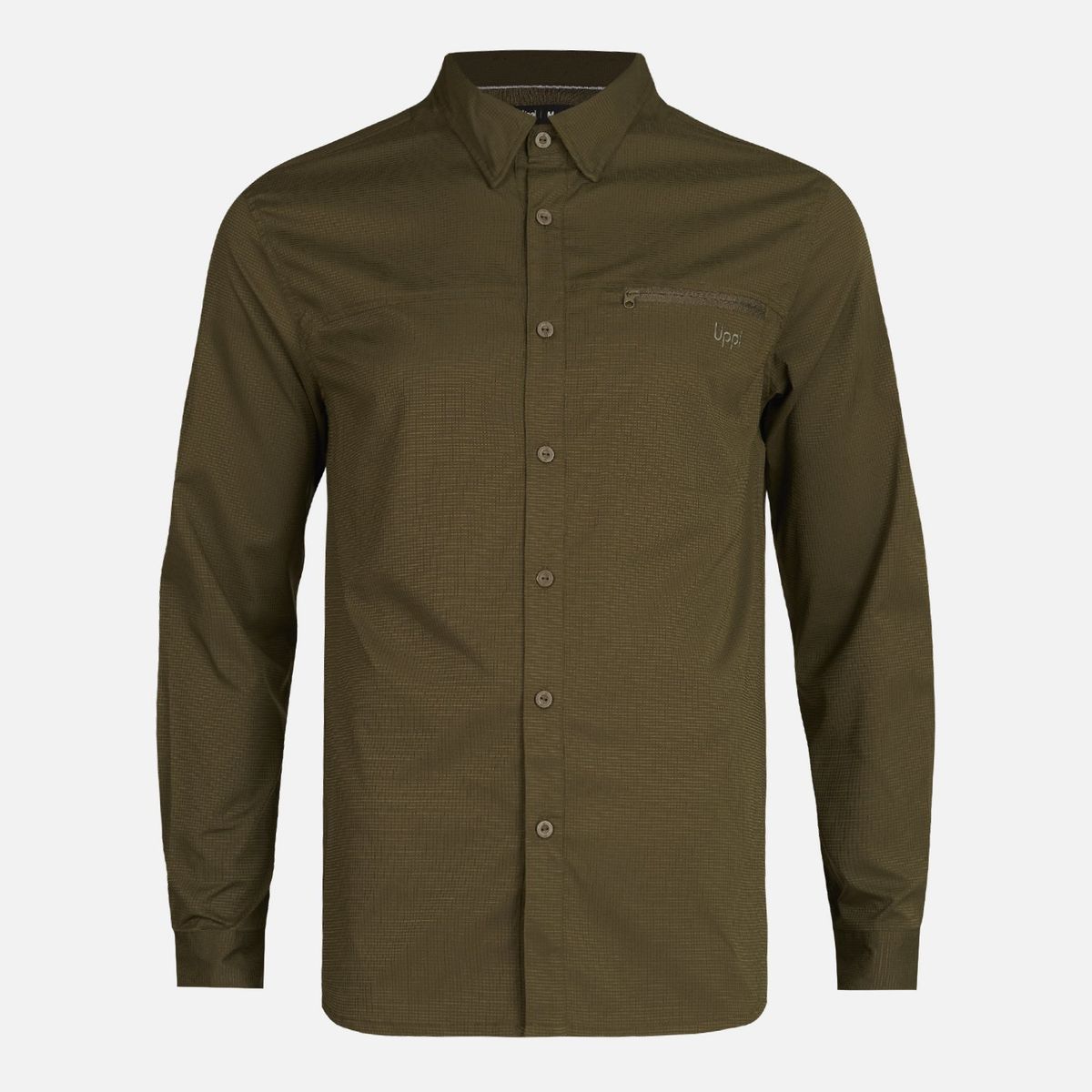LIPPI - Camisa Hombre Rosselot Long Sleeve Q-Dry Shirt Verde Militar Lippi