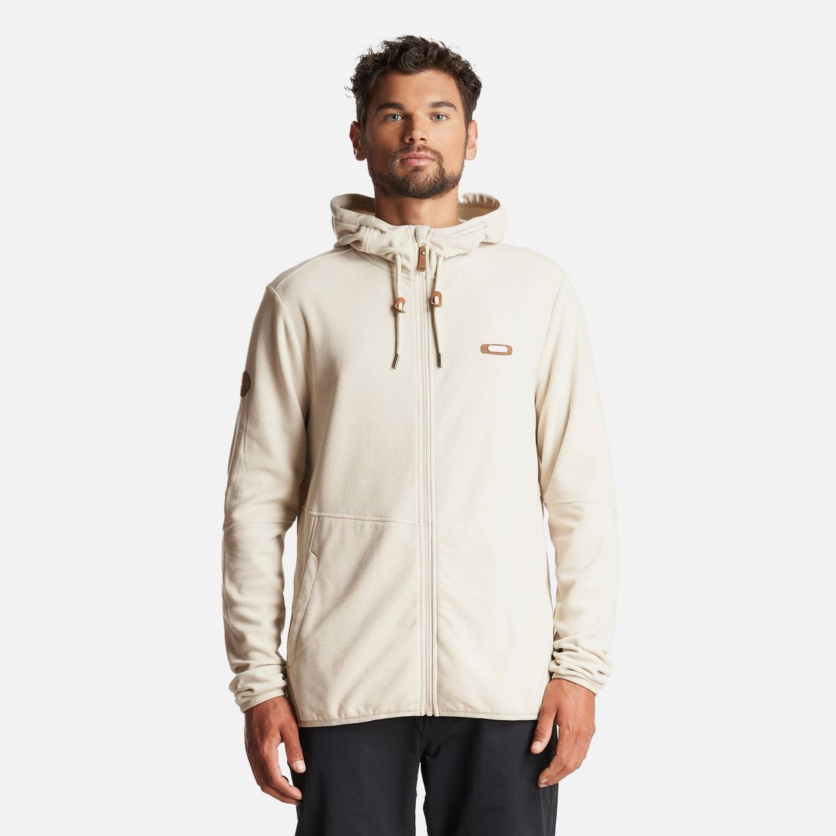 LIPPI - Poleron Hombre Stripes Nano-F Full Zip Hoody Crema Lippi