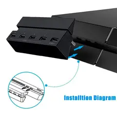 GENERICO - Adaptador HUB Dobe 5 Puertos USB para PS4, 4x USB 2.0 – 1x USB 3.0