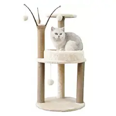 GENERICO - Rascador Torre 85cm Ramas Juguete Gato Terciopelo 262176