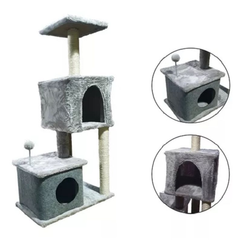 GENERICO - Rascador Torre 112cm Gatos Terciopelo + Juguete 262187