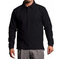 Polera Manga Larga Pique Negra Para Hombre