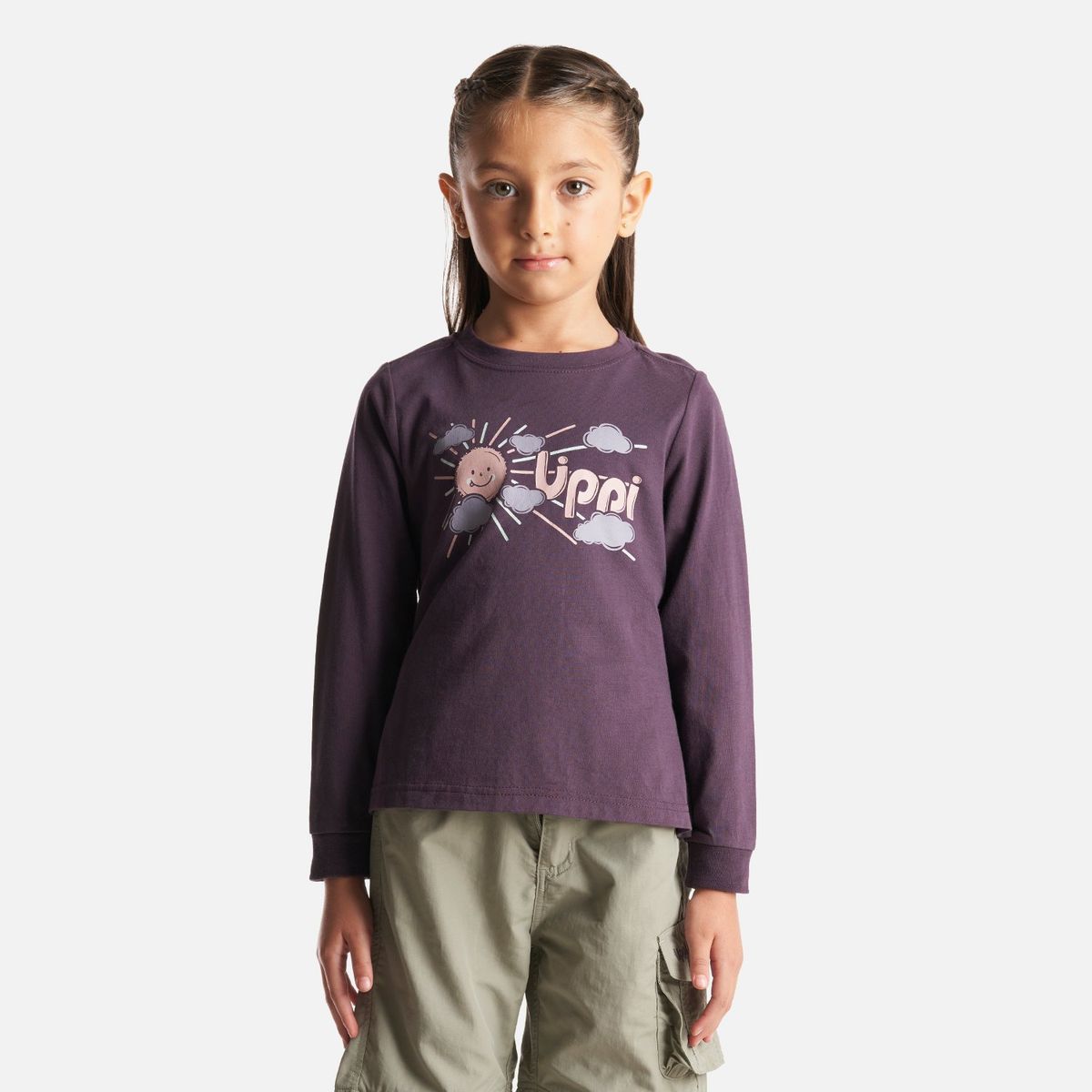 LIPPI - Polera Niña Logo Lippi Long Sleeve T-Shirt Burdeo Lippi