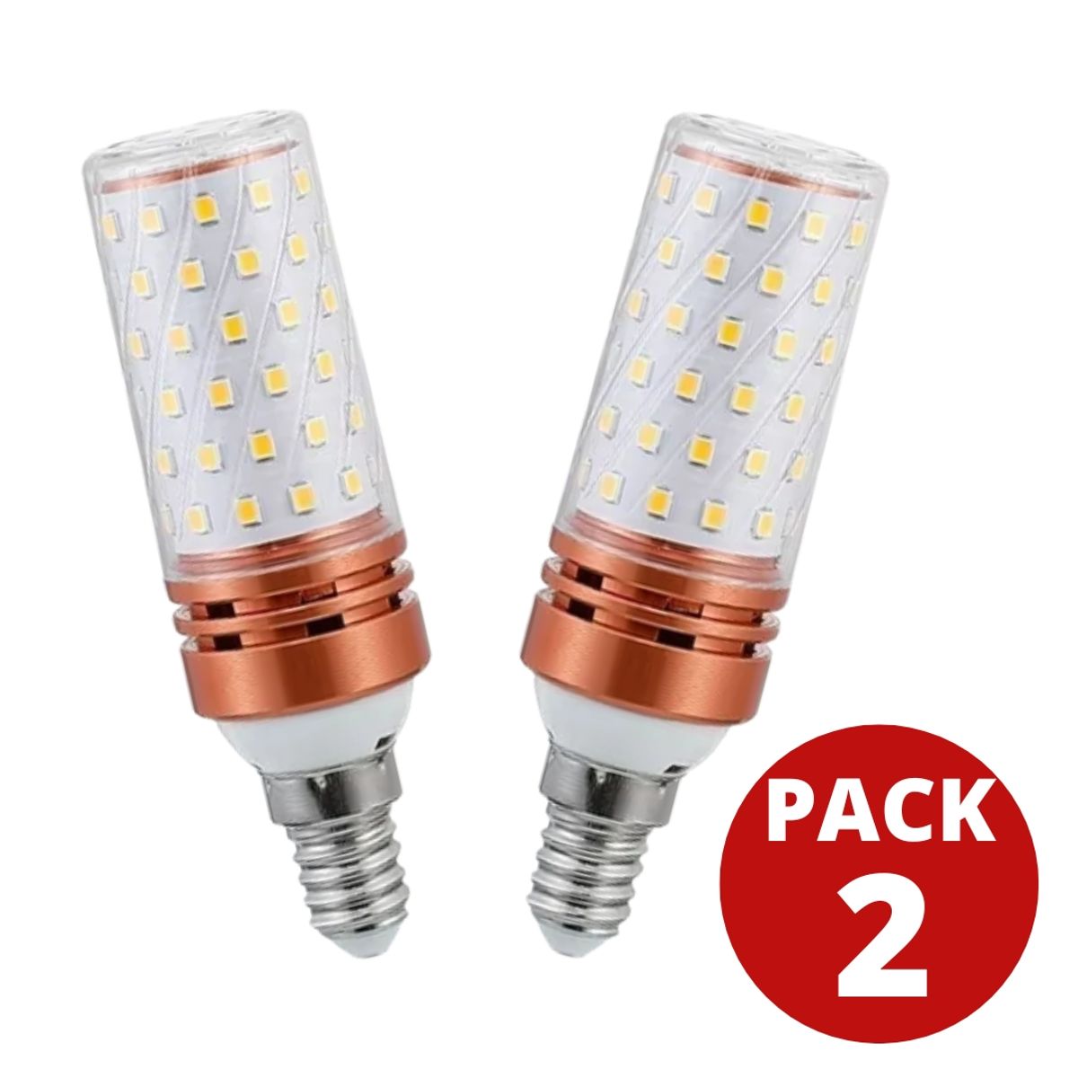 GENERICO - Ampolleta 16 Watts Led E14 Luz FRIA Pack 2 Unidades