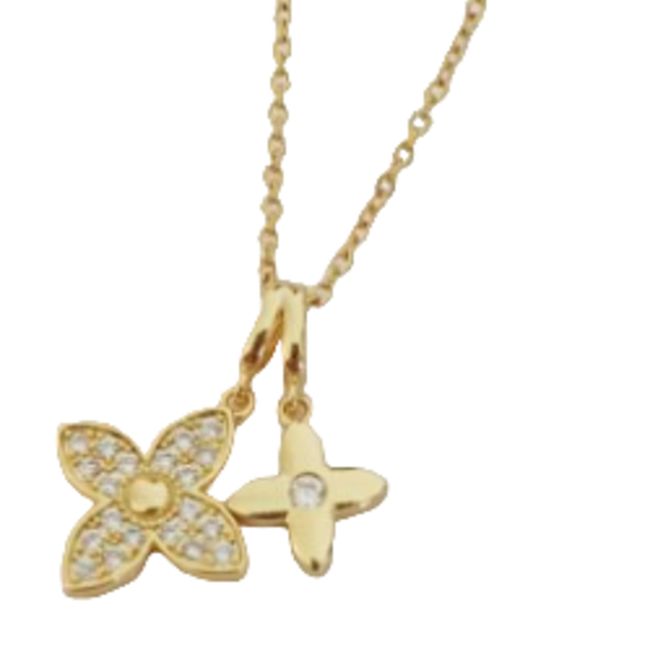 AMAZON - Collar Exclusivo Flores de lujo Oro 18kt bañado delux