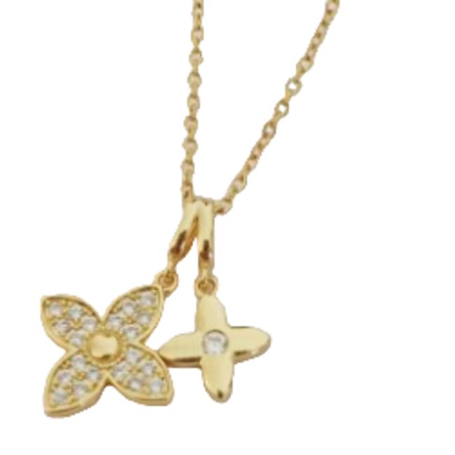 AMAZON - Collar Exclusivo Flores de lujo Oro 18kt bañado delux