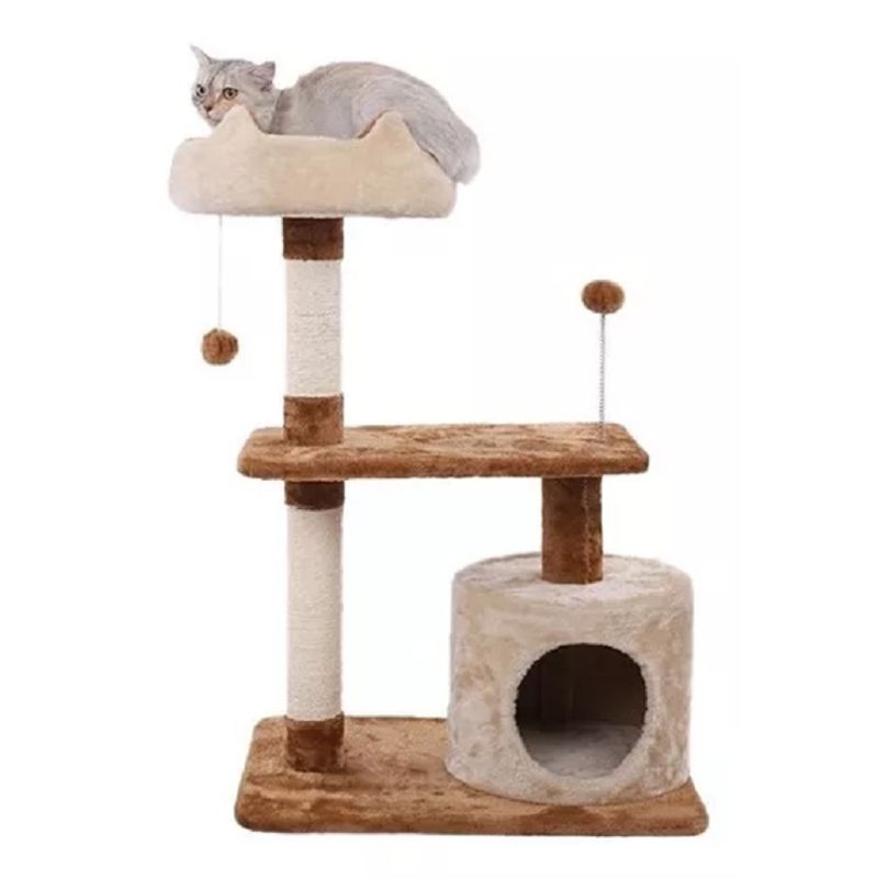 GENERICO - Rascador Torre 78cm Gatos Terciopelo + Juguete 262182