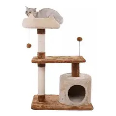 GENERICO - Rascador Torre 78cm Gatos Terciopelo + Juguete 262182