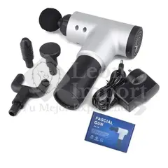 GENERICO - Masajeadora Muscular Fascial Gun 6 Velocidades 4 Cabezales